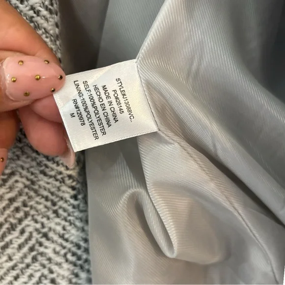VICI Heather Gray Herringbone Mid Length Open Coat Size Medium
